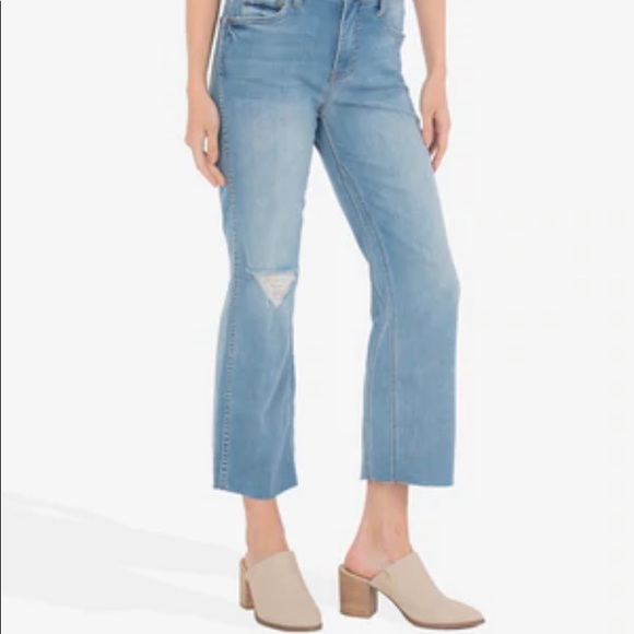 NWT KUT FROM THE KLOTH KELSEY HIGH RISE FAB AB ANKLE FLARE (GLORIFIED WASH) - Picture 4 of 11